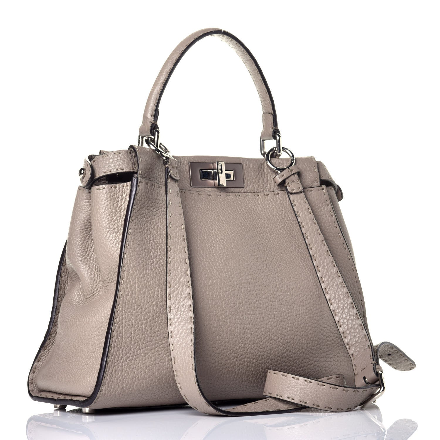 Fendi Cuoio Romano Selleria Medium Peekaboo Iconic Satchel Corda 3 of 9