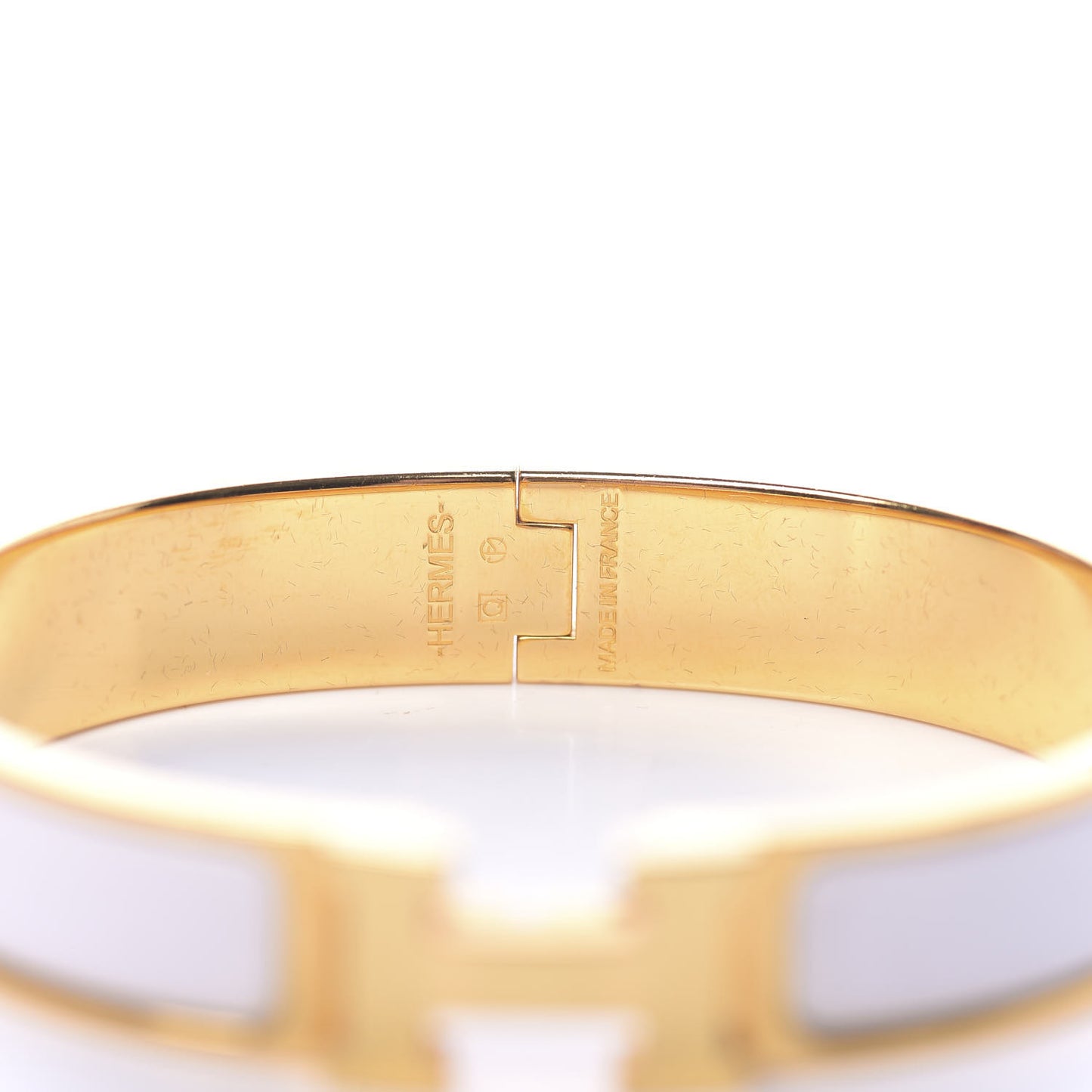 Enamel Narrow Clic Clac H Bracelet PM White