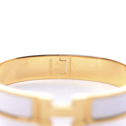 Hermes Enamel Narrow Clic Clac H Bracelet PM White 4 of 5