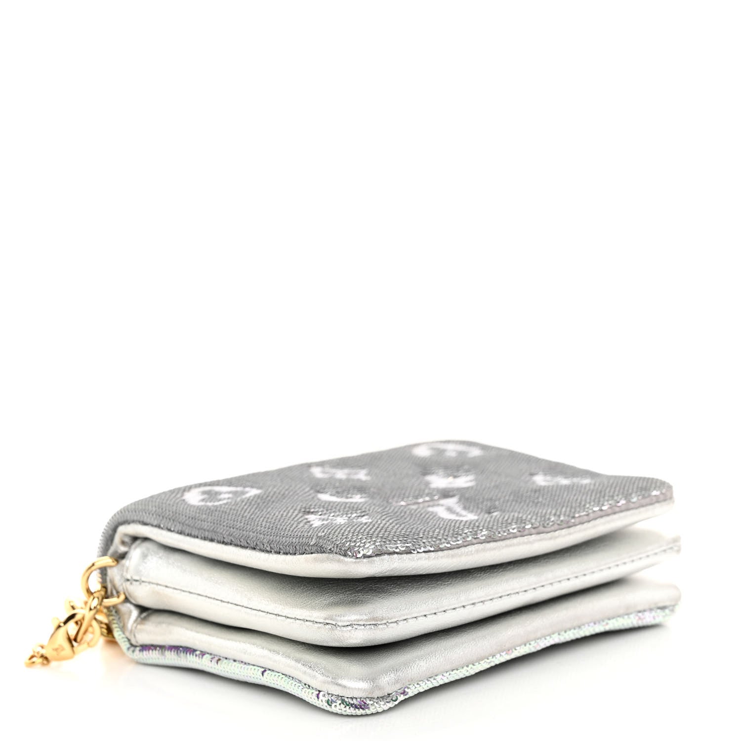Louis Vuitton Satin Sequin Embroidered Monogram Coussin Belt Bag Silver 4 of 9