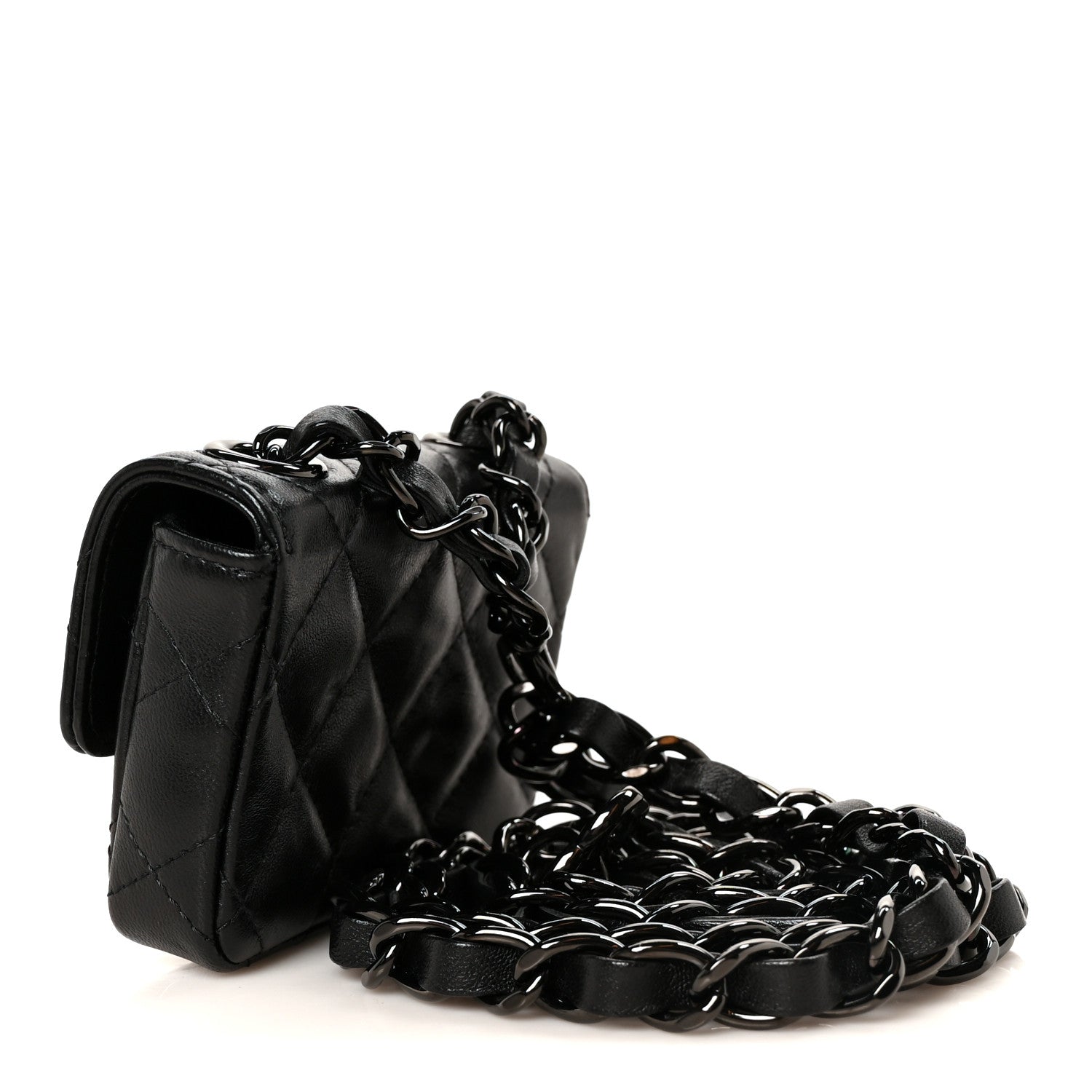 Chanel Lambskin Quilted Mini Chain Belt Bag So Black 3 of 11