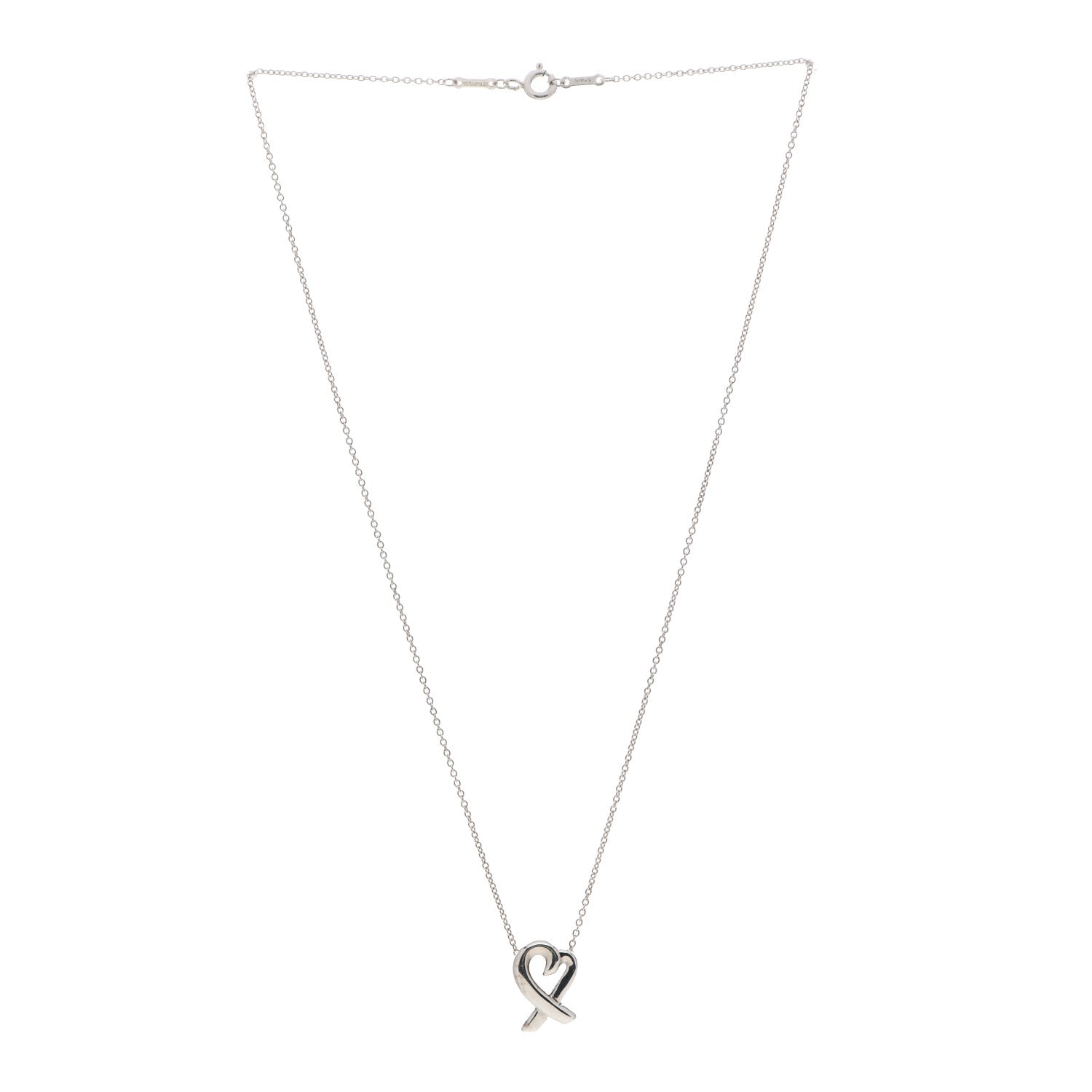 Tiffany Sterling Silver Paloma Picasso Loving Heart Pendant Necklace 3 of 8