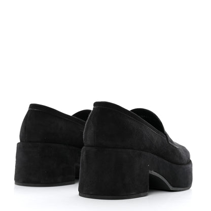 Chanel Suede CC Platform Loafers 38 Black 4 of 8