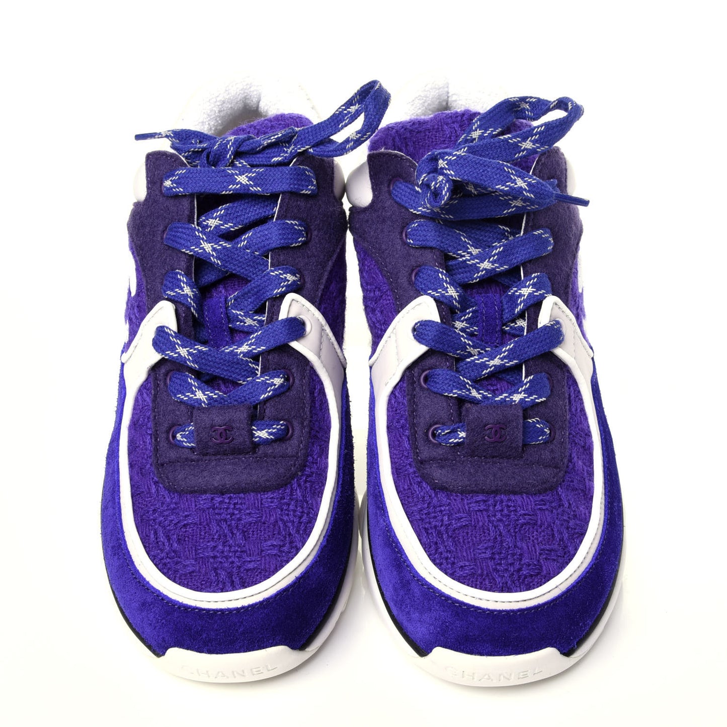 Suede Tweed Felt CC Sneakers 39 Purple