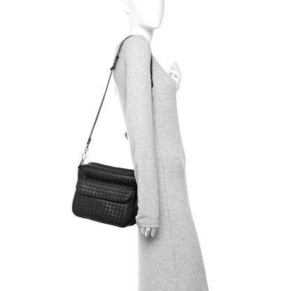 Bottega Veneta Nappa Intrecciato Messenger Bag Black 2 of 10