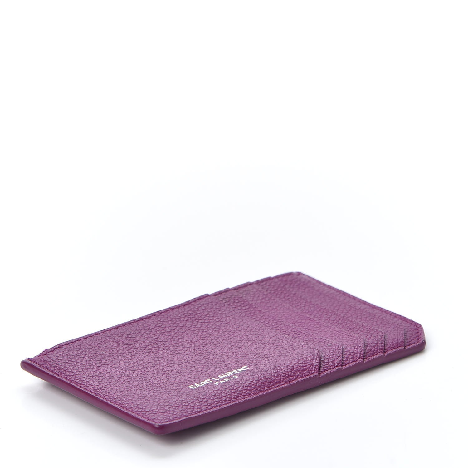 Saint Laurent Grained Calfskin 5 Fragments Zip Pouch Card Holder Pivoine 3 of 9