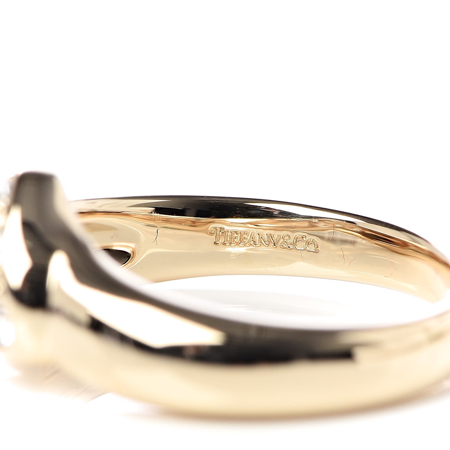 Tiffany 18K Yellow Gold Diamond Heart Band Ring 49 5 5 of 7