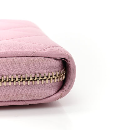Chanel Iridescent Calfskin Quilted Zip Coin Purse Wallet Light Pink 15 of 16