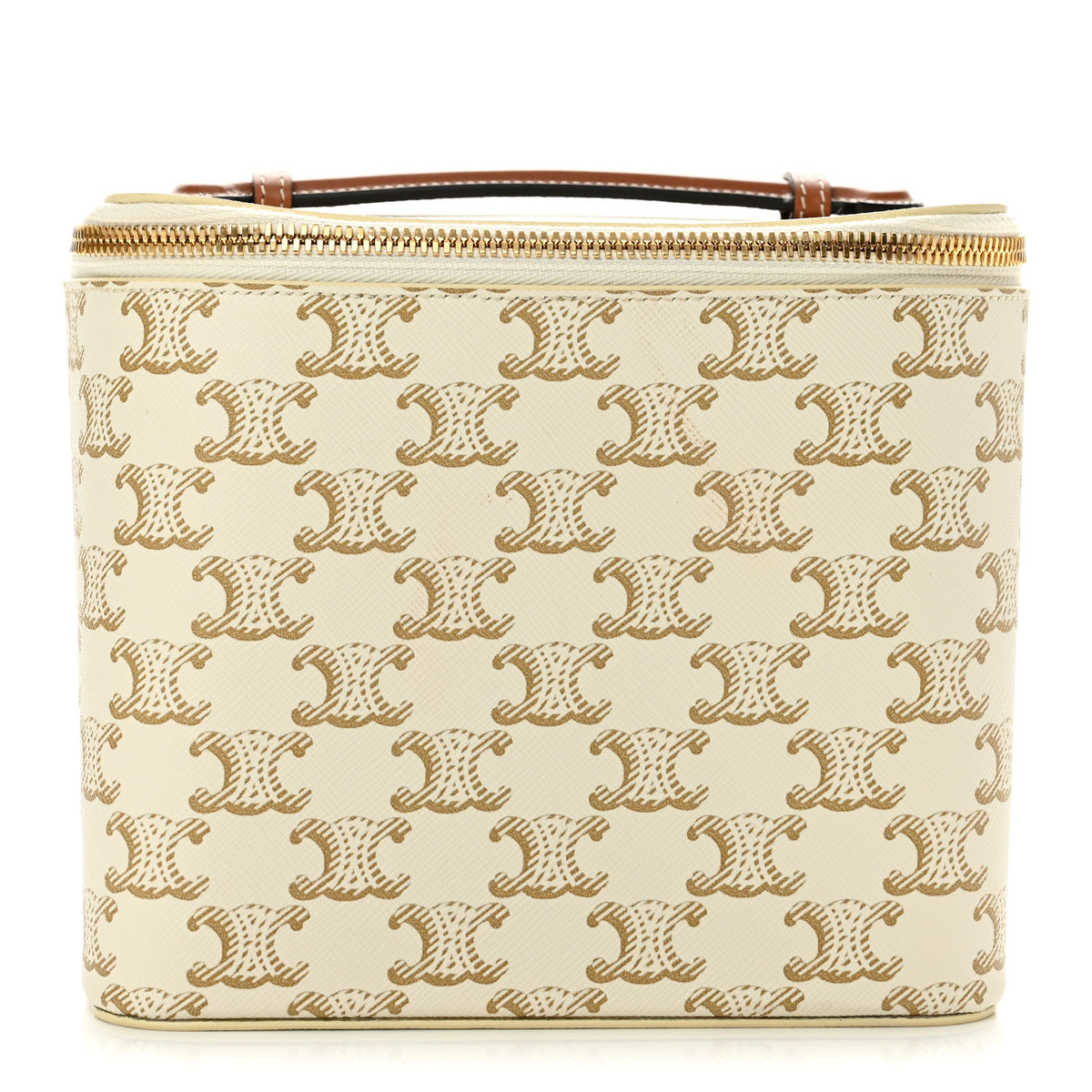 Triomphe Canvas Calfskin Square Vanity Case White