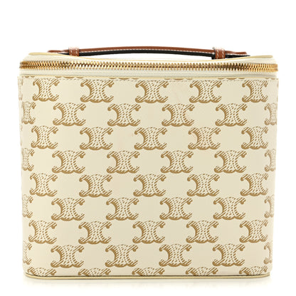 Celine Triomphe Canvas Calfskin Square Vanity Case White 1 of 11