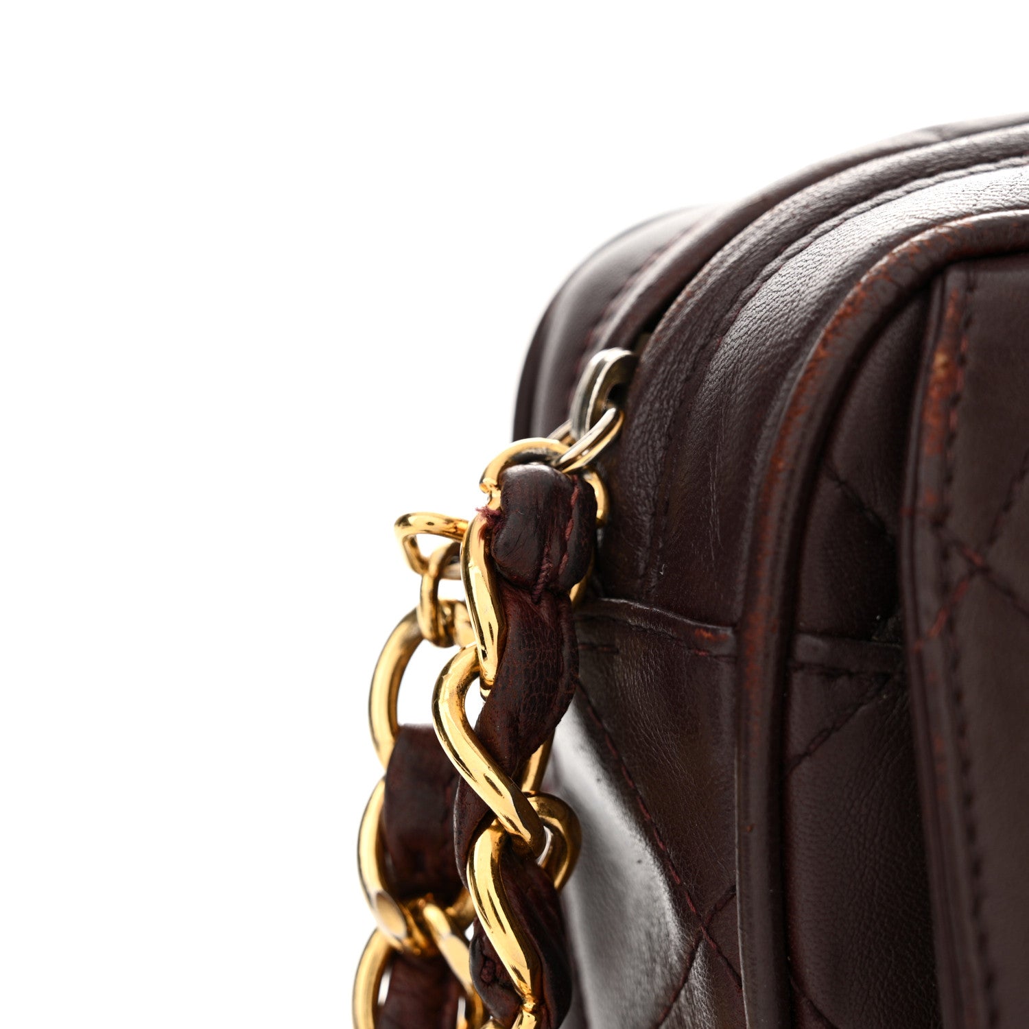 Chanel Lambskin Quilted Tassel CC Camera Case Burgundy 18 of 18