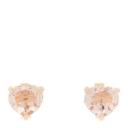 David Yurman 18K Rose Gold Morganite Heart Stud Earrings 1 of 4