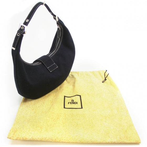 Fendi Canvas Hobo Navy 3 of 13