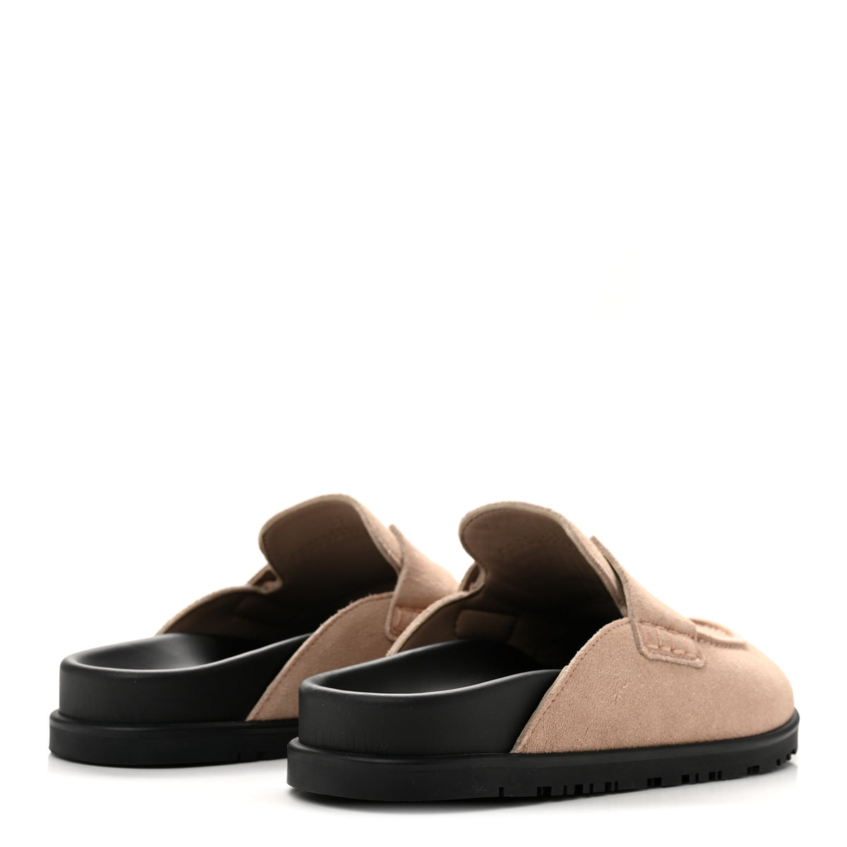 Hermes Suede Calfskin Womens Go Mules 37 Beige Nude 5 of 10