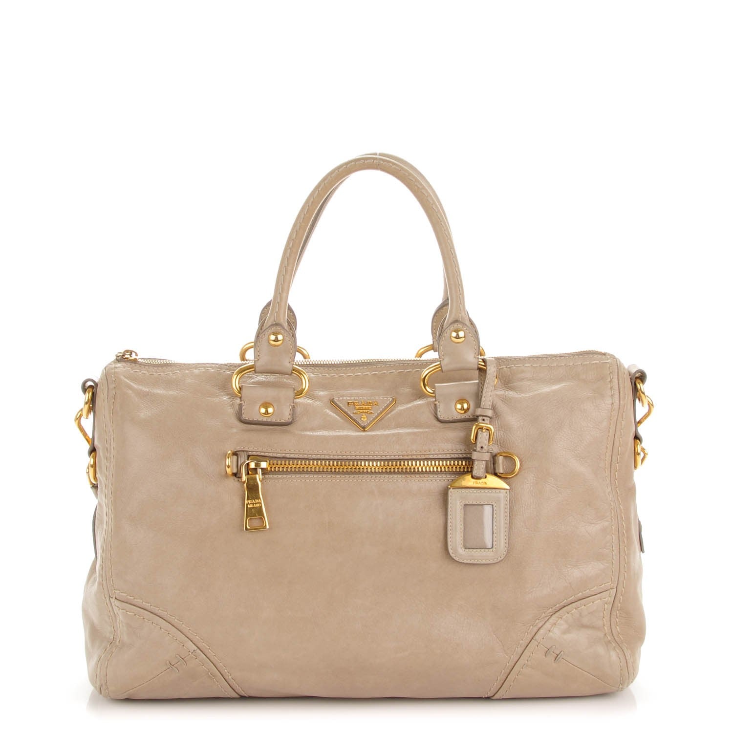Prada Vitello Shine Shopping Satchel Pomice 1 of 12