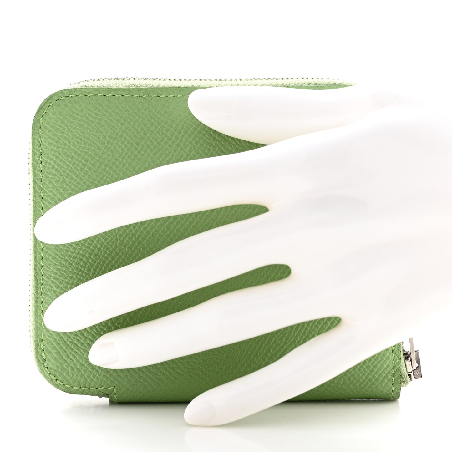 Epsom Silk'In Compact Wallet Vert Criquet