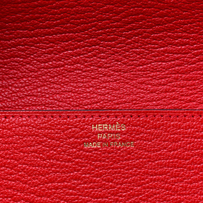 Hermes Chevre Mysore Roulis Slim Wallet Rouge De Coeur 5 of 8