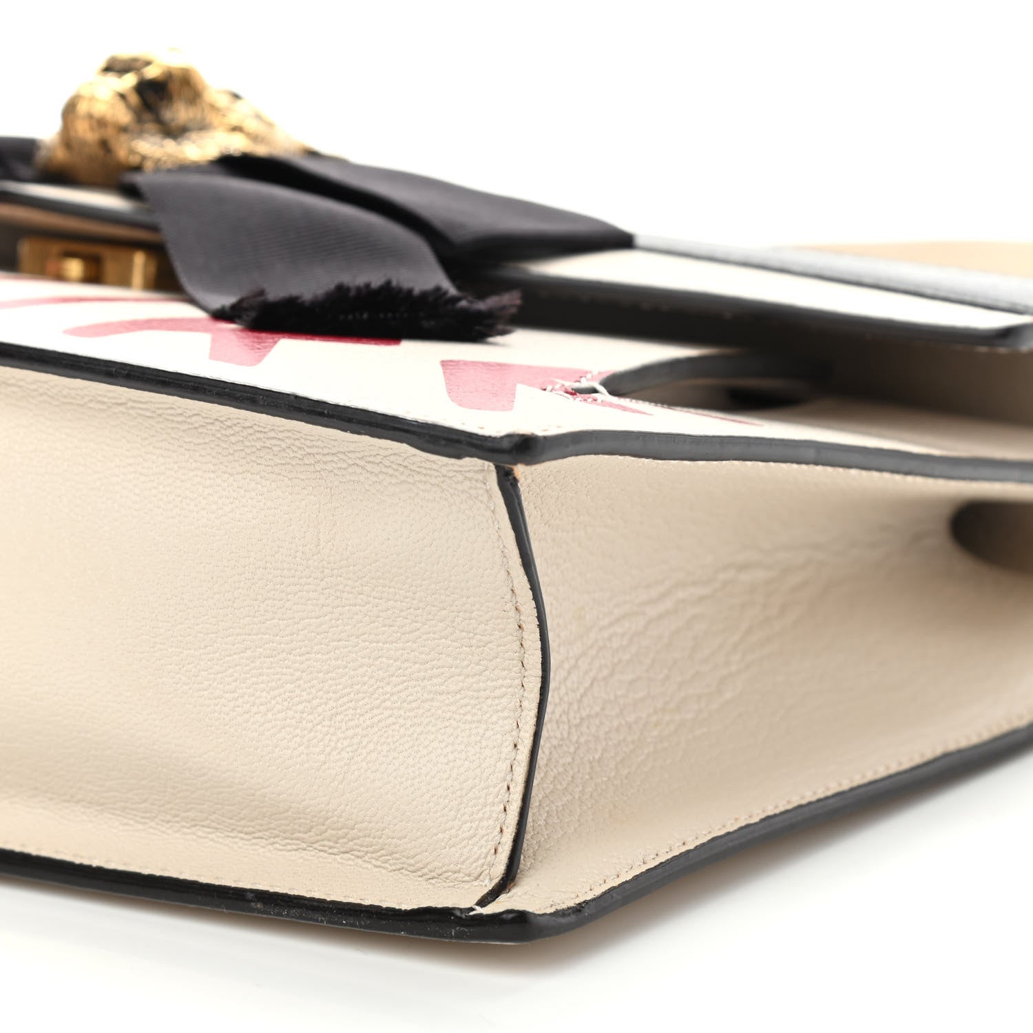 Gucci Calfskin Osiride Future Top Handle Bag Mystic White Hibiscus Red Black 9 of 14
