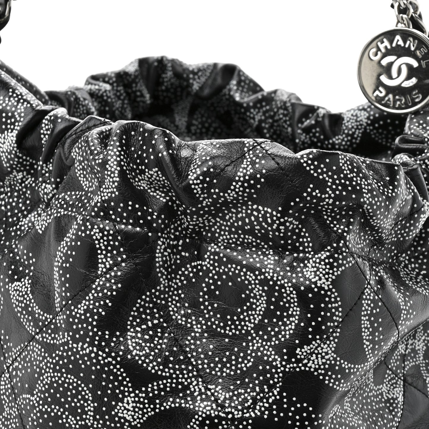 Printed Calfskin Quilted Chanel 22 Black