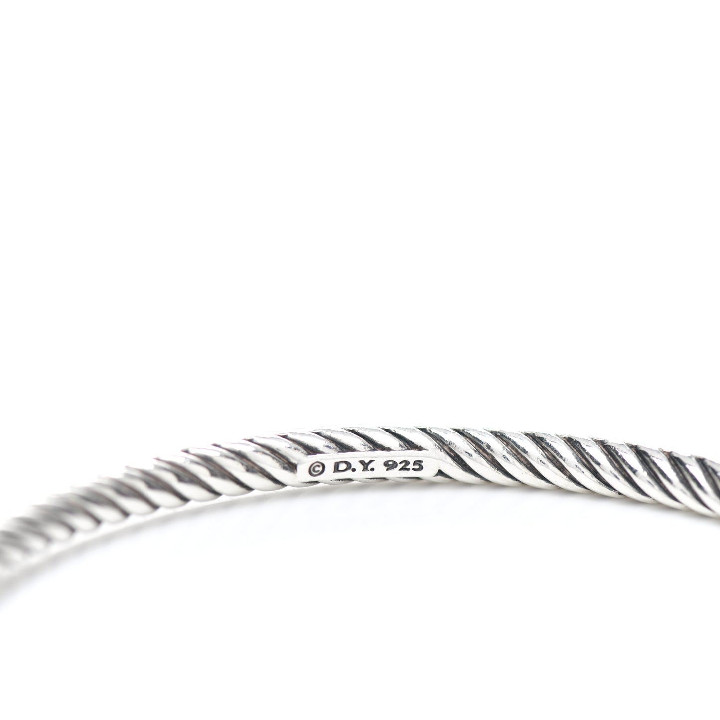 Sterling Silver 4mm Hammered Bangle Bracelet