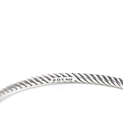 David Yurman Sterling Silver 4mm Hammered Bangle Bracelet 3 of 3
