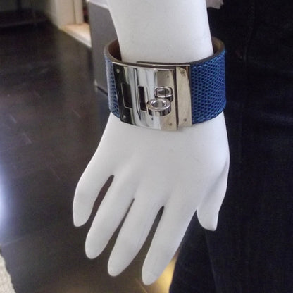 Hermes Lizard Kelly Dog Bracelet Mykonos Bleu 2 of 6
