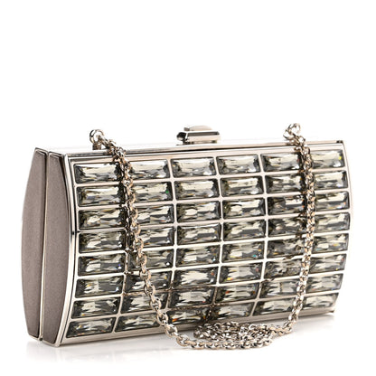 Judith Leiber Swarovski Crystal Minaudiere Clutch Silver 2 of 9