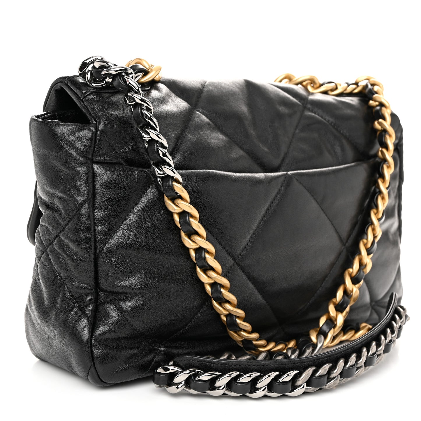 Lambskin Quilted Large Chanel 19 Flap Black