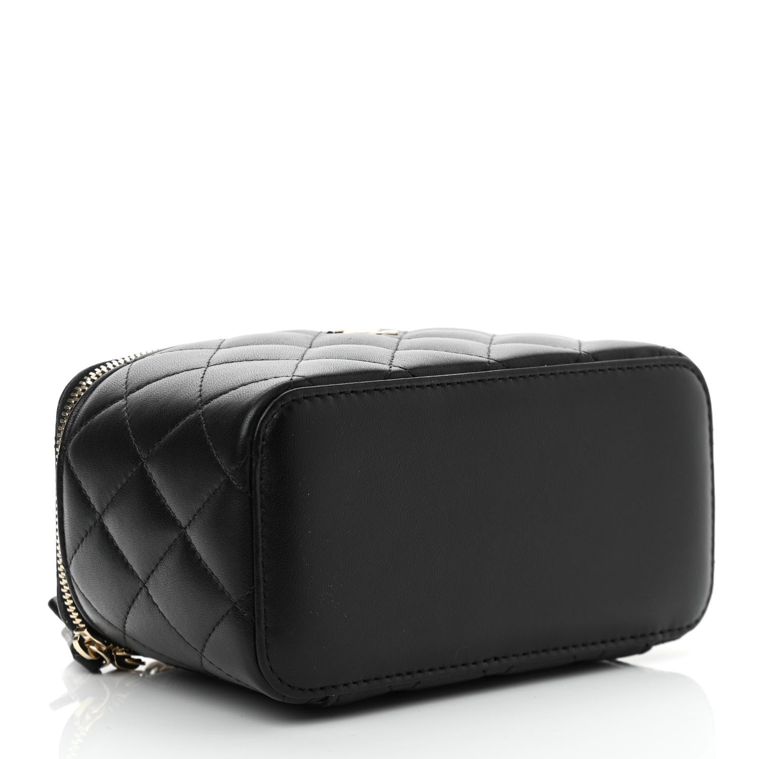 Chanel Lambskin Quilted Small Top Handle Vanity Case With Chain Black 4 of 12