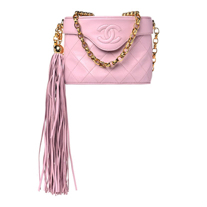 Chanel Lambskin Quilted Tassel Shoulder Bag Pink 1 of 23