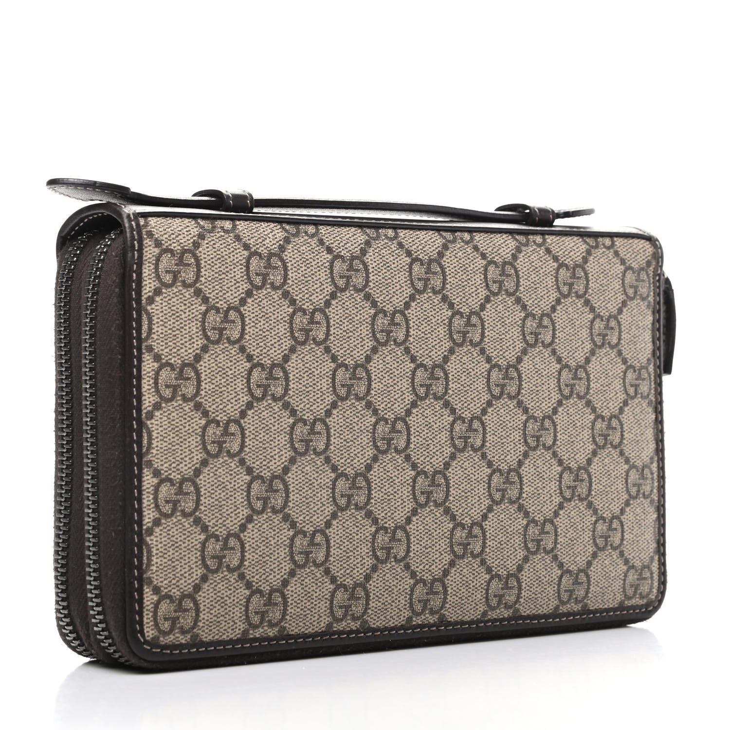 Gucci GG Supreme Monogram Travel Document Case Dark Brown 3 of 10