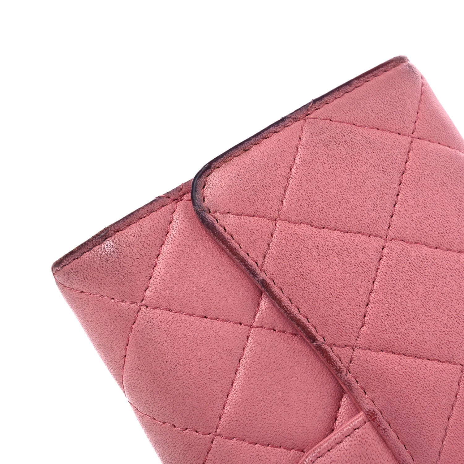 Chanel Lambskin Quilted Large Gusset Flap Wallet Pink 10 of 13