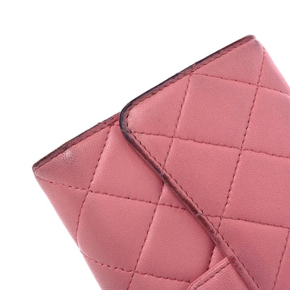 Chanel Lambskin Quilted Large Gusset Flap Wallet Pink 10 of 13