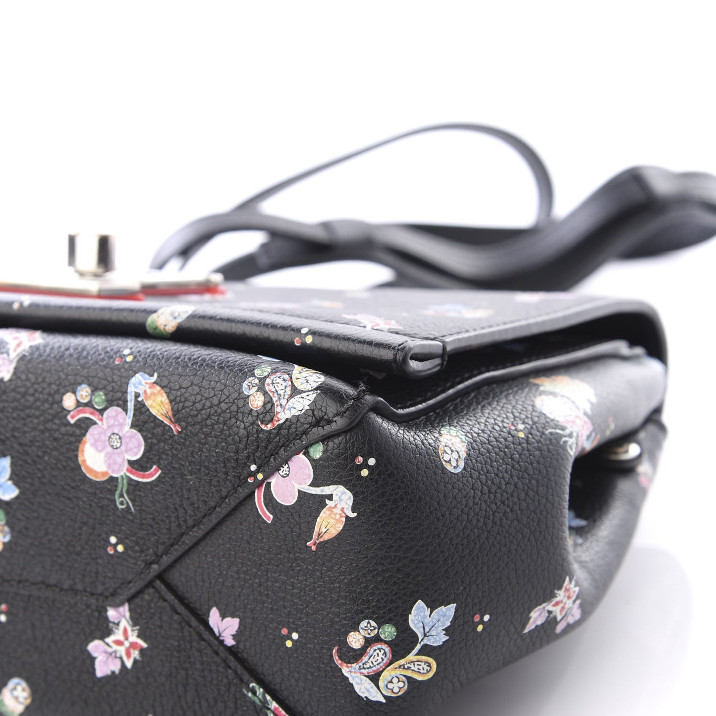 Soft Calfskin Lockme II Floral Chain Bag BB Black
