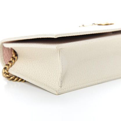 Gucci Calfskin GG Marmont Bow Chain Wallet White 7 of 8