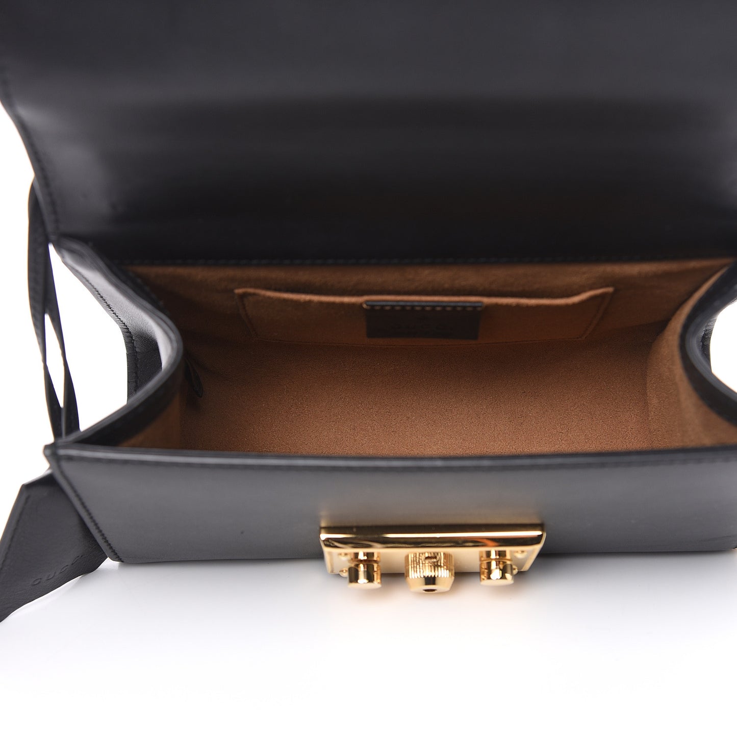 Calfskin Small Padlock Shoulder Bag Black