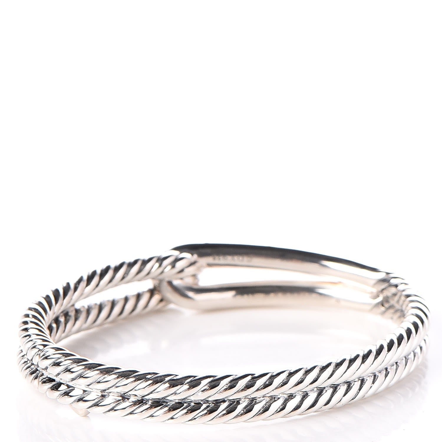 David Yurman Sterling Silver Diamond Pave 10mm Single Loop Labyrinth Bracelet 3 of 5