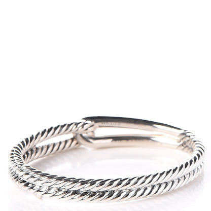 David Yurman Sterling Silver Diamond Pave 10mm Single Loop Labyrinth Bracelet 3 of 5
