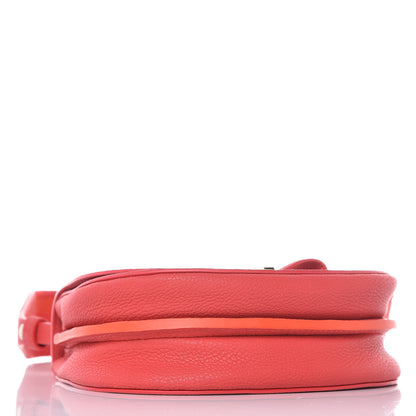 Delvaux Crispy Calfskin Mini Le Mutin Saddle Bag Coral 5 of 9