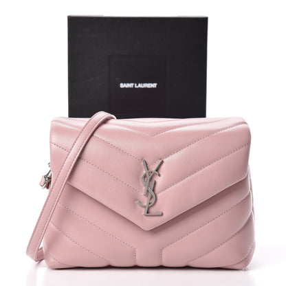 Saint Laurent Calfskin Y Quilted Monogram Toy Loulou Crossbody Bag Tender Pink 12 of 12