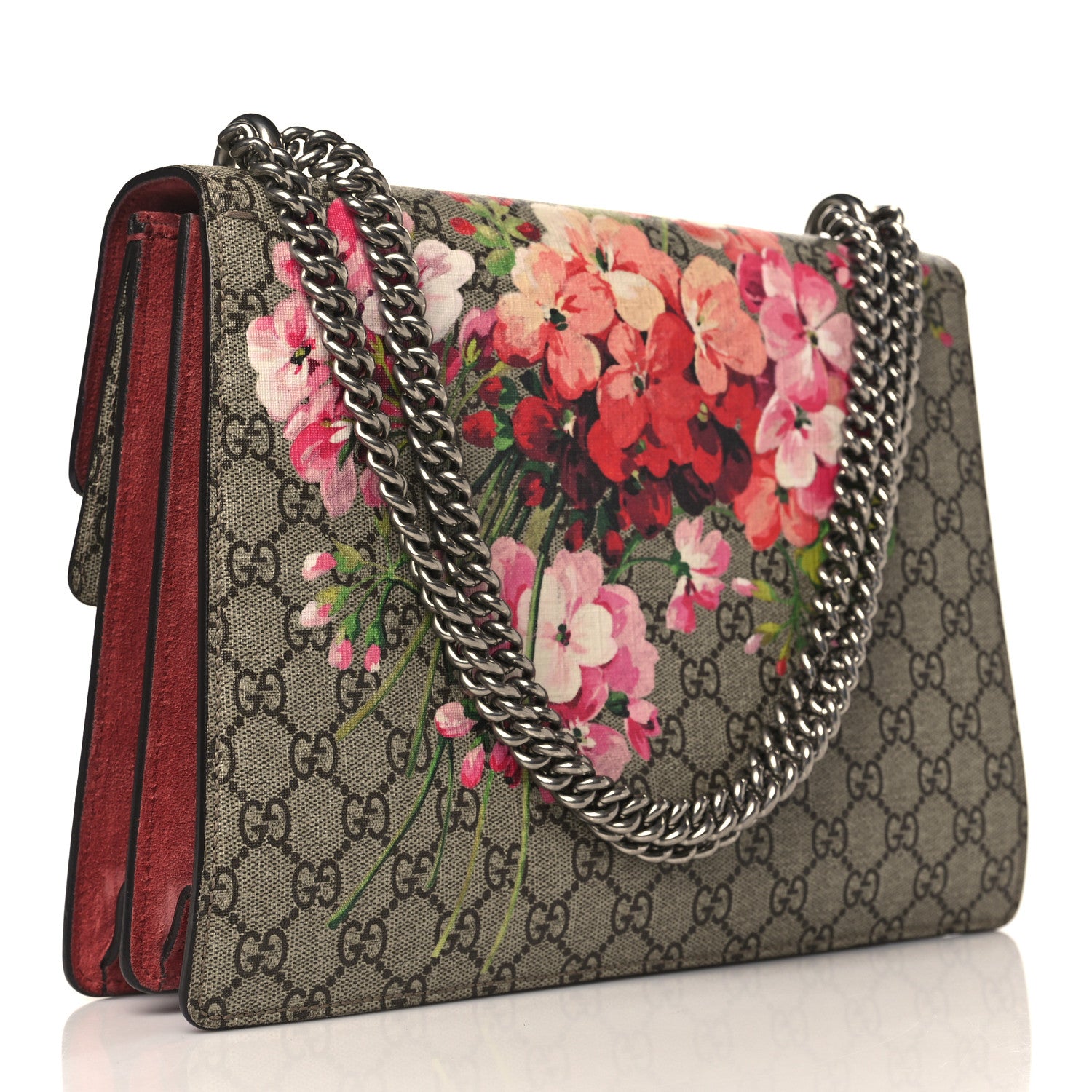 Gucci GG Supreme Monogram Blooms Medium Dionysus Shoulder Bag Beige Multicolor Dry Rose 3 of 14