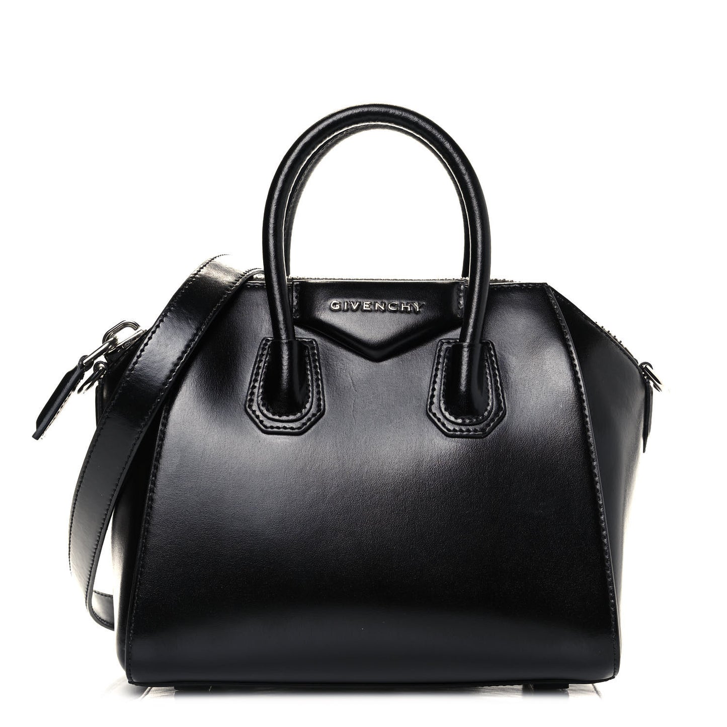 Shiny Lord Calfskin Mini Antigona Black