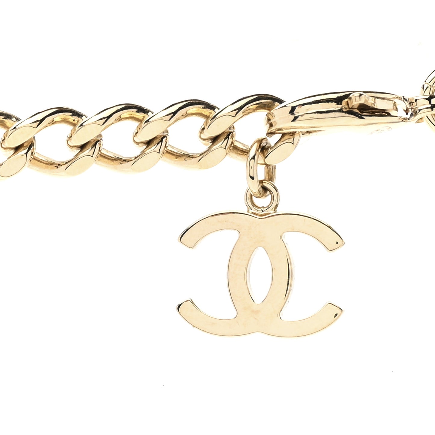 Metal Lambskin CC Square Choker Gold Black White