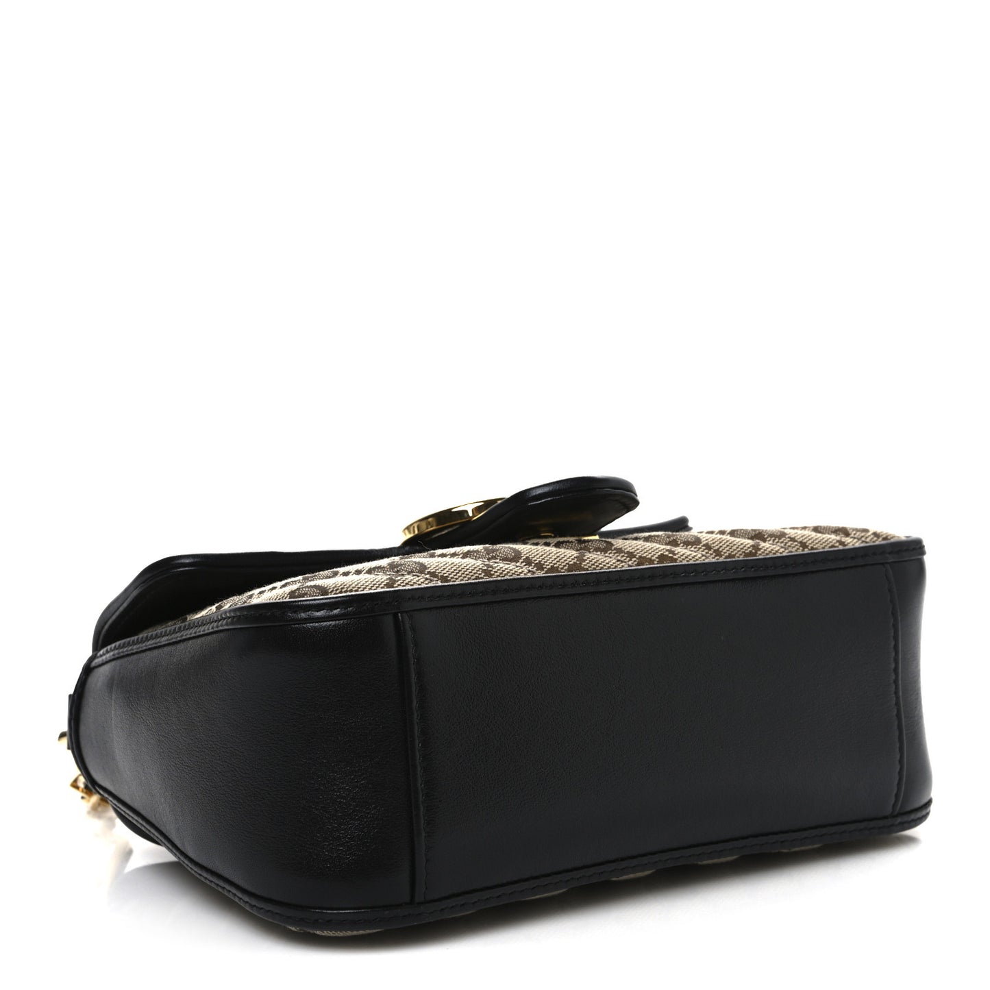 Monogram Azalea Calfskin Matelasse Diagonal Mini GG Marmont Top Handle Shoulder Bag Beige Ebony Black Beige Ebony Black