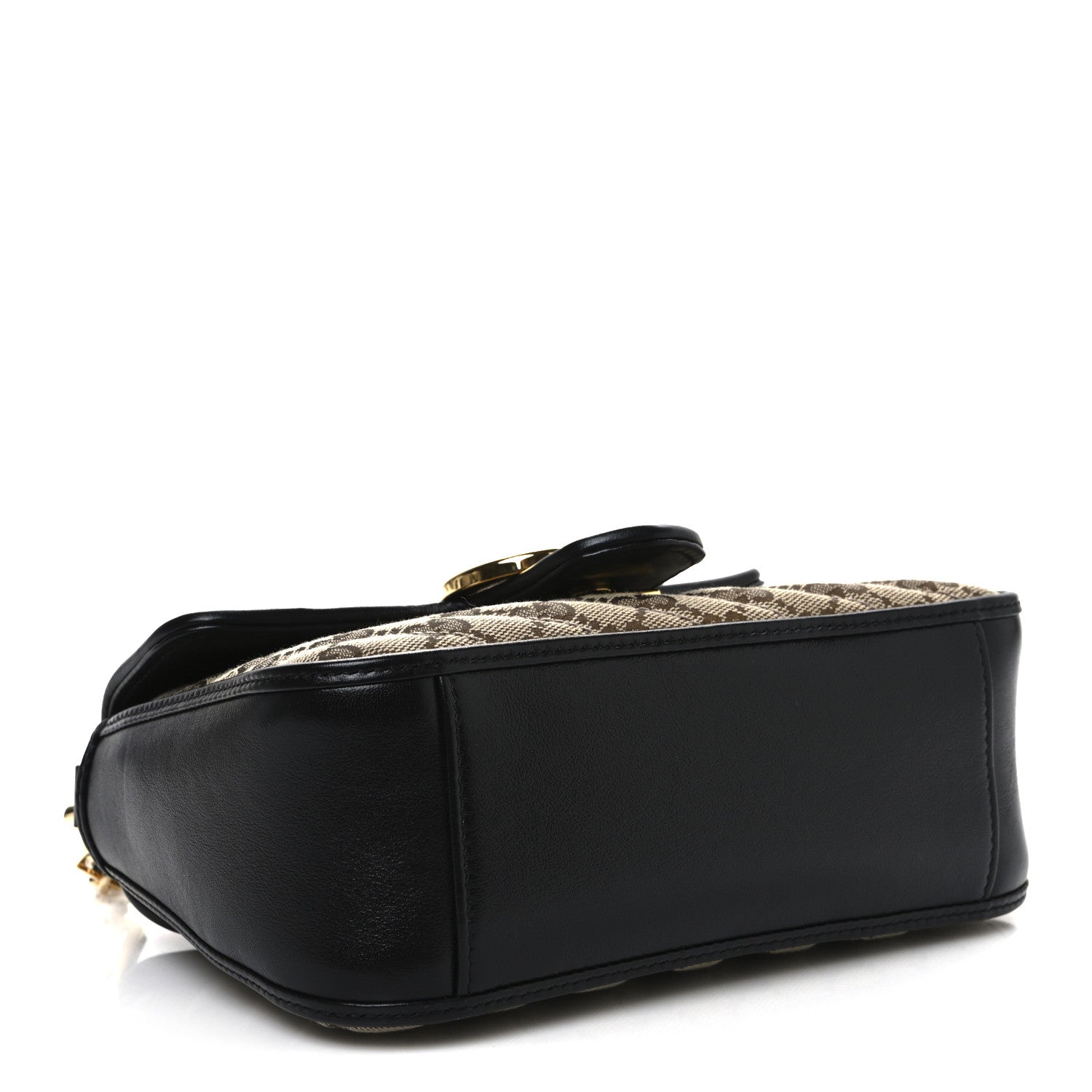 Gucci Monogram Azalea Calfskin Matelasse Diagonal Mini GG Marmont Top Handle Shoulder Bag Beige Ebony Black Beige Ebony Black 4 of 12