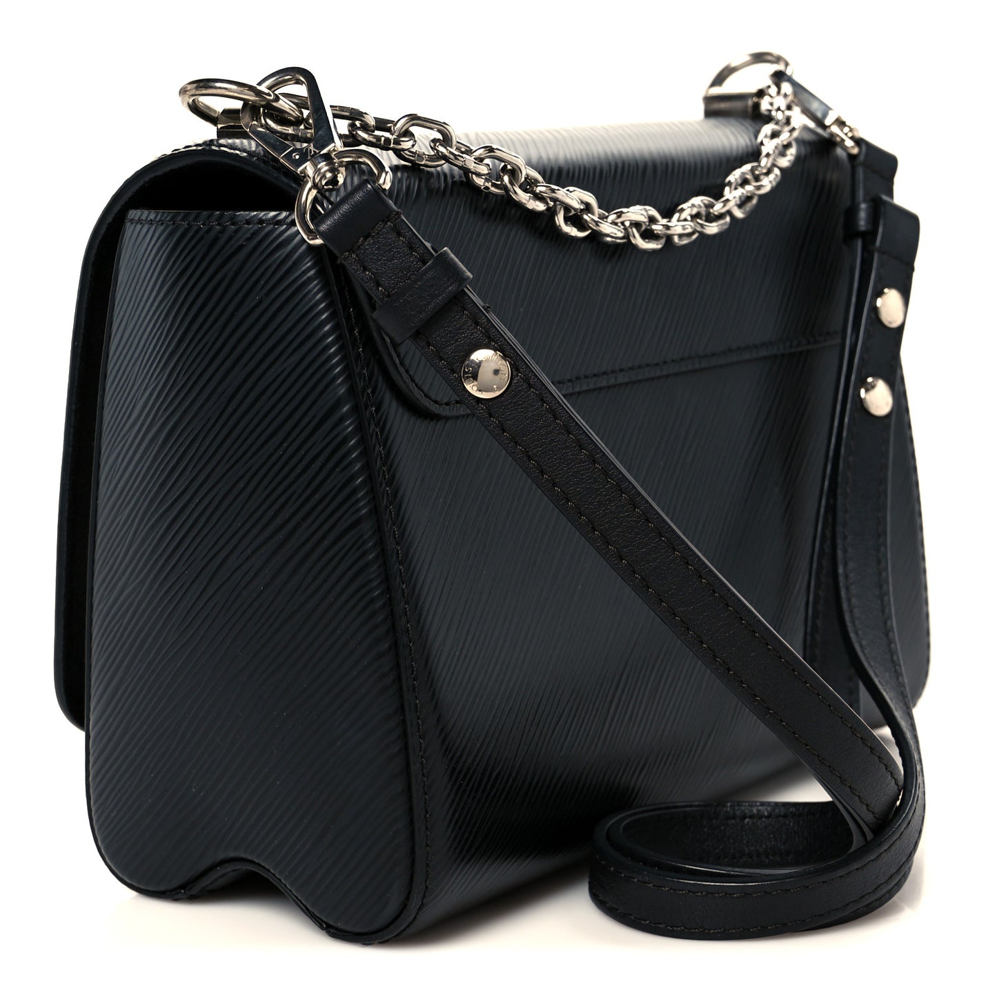Epi Whipstitch Heart Twist Shoulder Bag MM Black