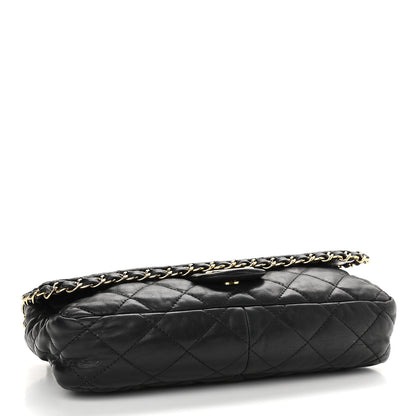 Chanel Crumpled Calfskin Quilted Large Chain All Over Flap Bag Black 3 of 11