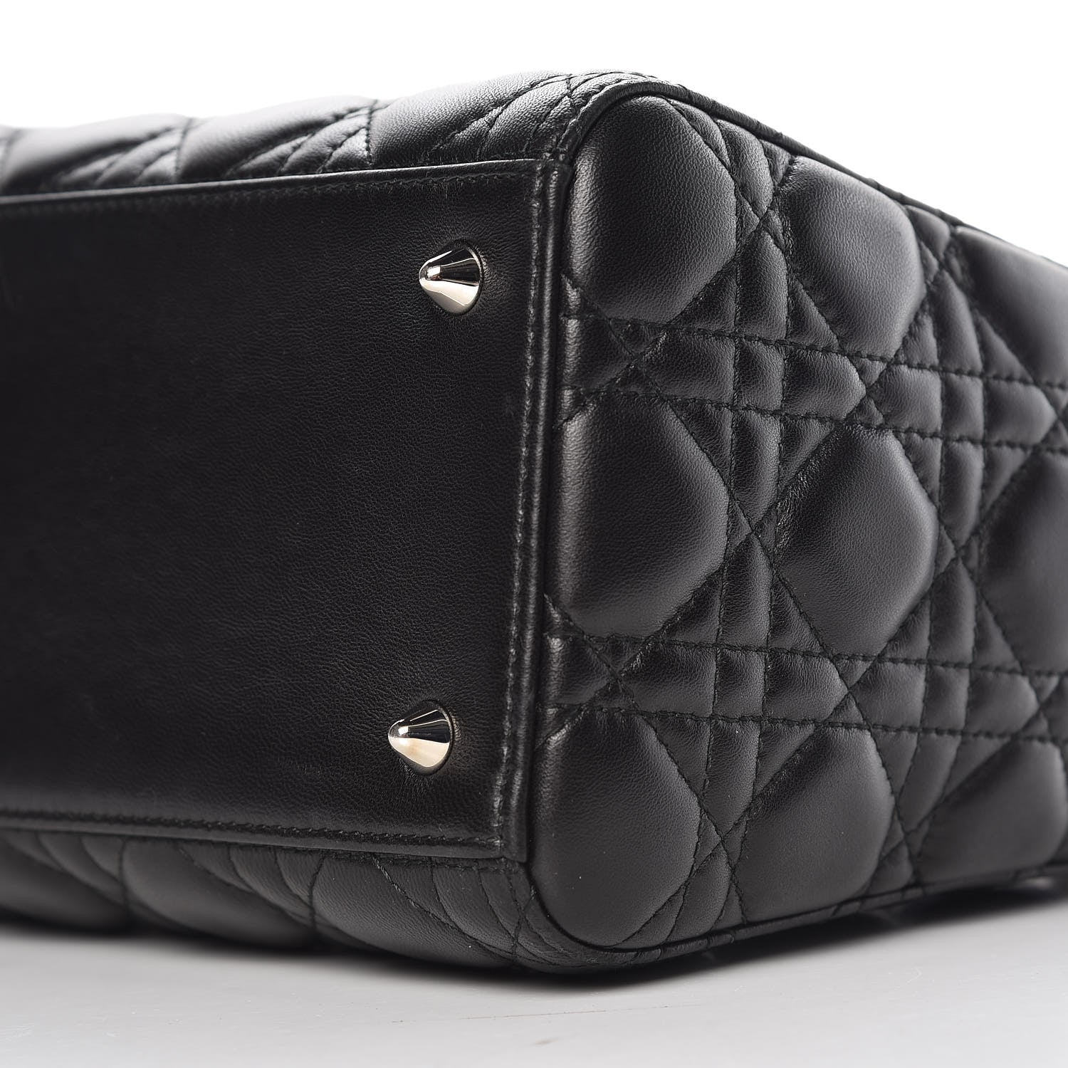 Christian Dior Lambskin Cannage Medium Lady Dior Black 7 of 14