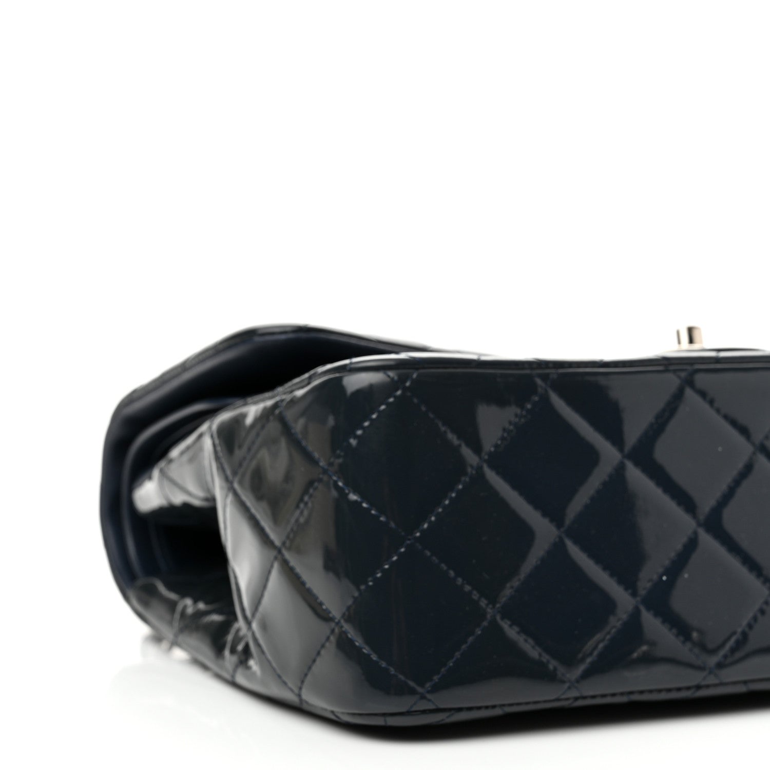 Chanel Patent Quilted Jumbo Double Flap Navy 8 of 11