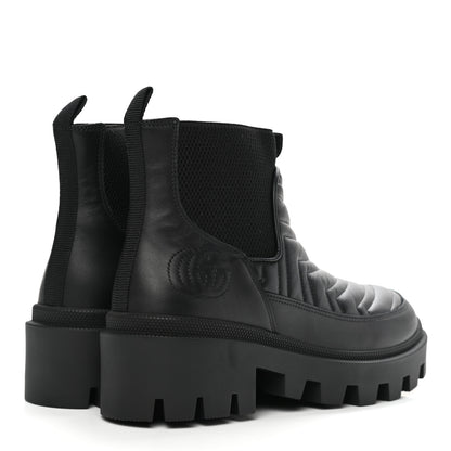 Gucci Calfskin Nappa Matelasse Frances Chelsea Boots 36.5 Black 4 of 9